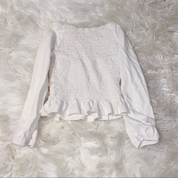 Girl’s White Ruffle Top - Picture 1 of 3